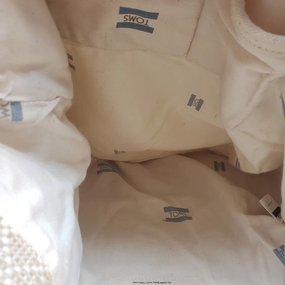 Toms Marina Drawstring Woven Hobo Bag Tan Cream - Picture 7 of 10